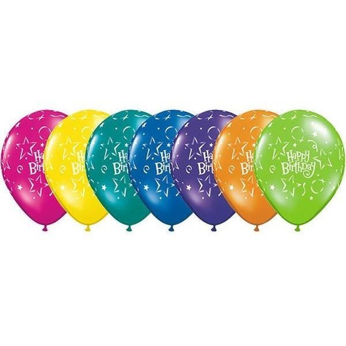 28cm Round Fantasy Assorted Birthday Stars & Balloons #1258225 - Pack of 25 TEMPORARILY UNAVAILABLE
