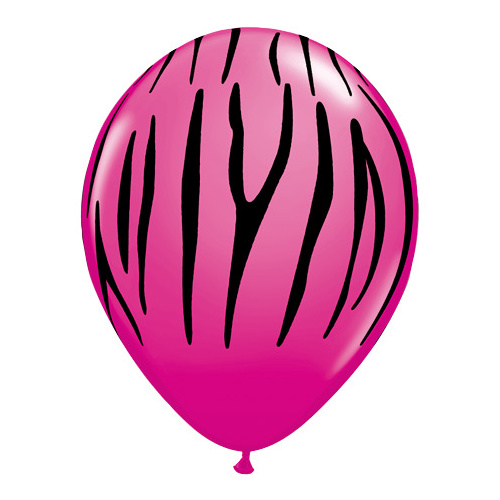 28cm Round Wild Berry Zebra Stripes #12584 - Pack of 50 