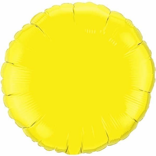 45cm Round Yellow Plain Foil #12915 - Each (Unpkgd.)