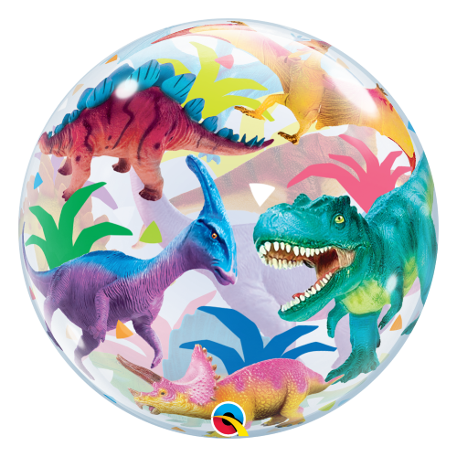 56cm Single Bubble Colourful Dinosaurs #13088 - Each (Pkgd.) 