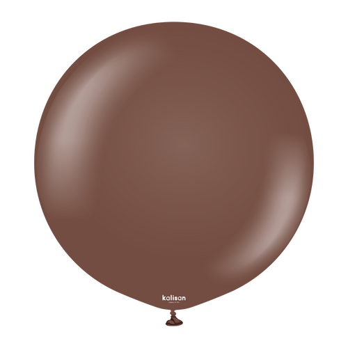 90cm Standard Chocolate Brown Kalisan Plain Latex Balloons #13623456 - Pack of 2