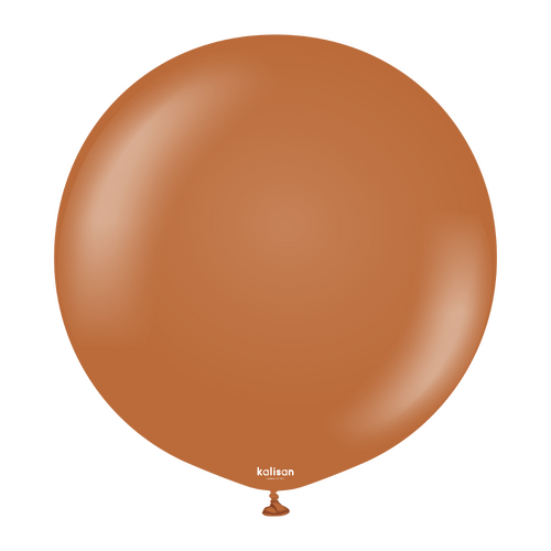 90cm Standard Caramel Brown Kalisan Plain Latex Balloons #13623466 - Pack of 2
