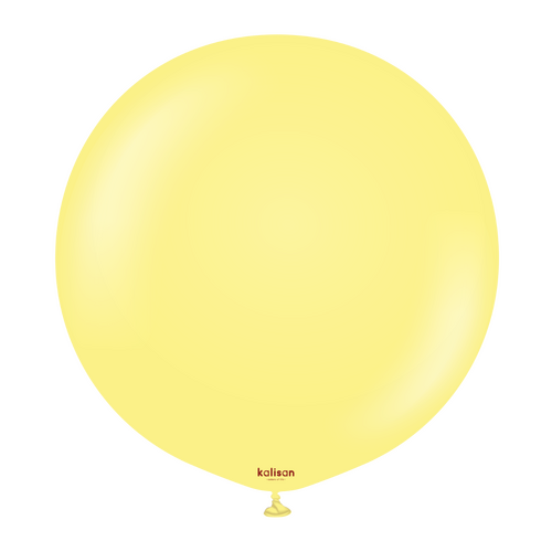 90cm Macaron Yellow Kalisan Plain Latex Balloons #13630056 - Pack of 2