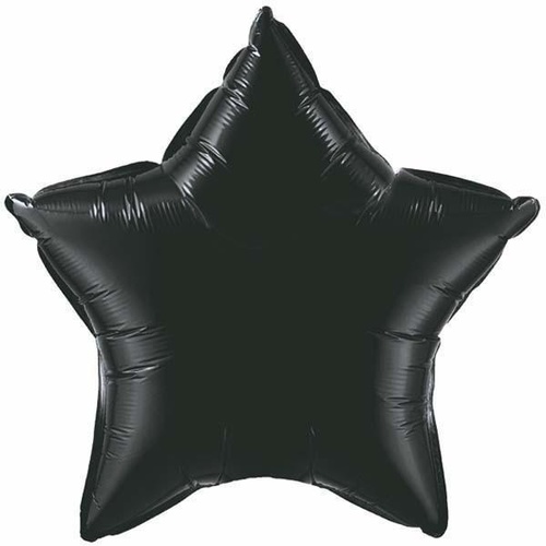 10cm Star Onyx Black Plain Foil Balloon #14350 - Each (Unpackaged, Requires air inflation, heat sealing) 