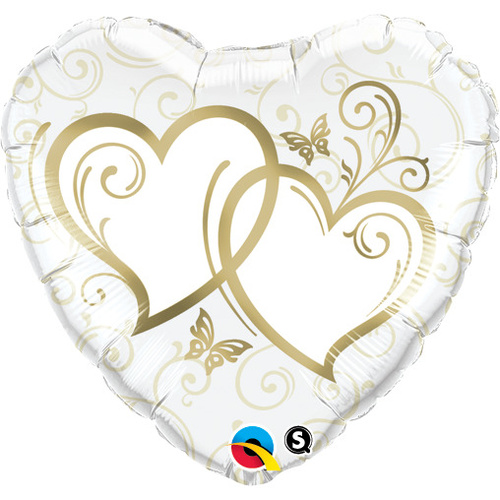 45cm Heart Foil Entwined Hearts Gold #15668 - Each (Pkgd.) TEMPORARILY UNAVAILABLE
