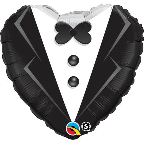 45cm Heart Foil Wedding Tuxedo #15784 - Each (Pkgd.)