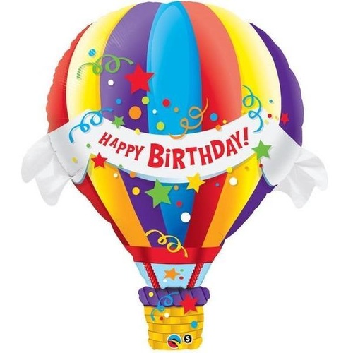 Shape Foil Birthday Hot Air Balloon 105cm SW #16091 - Each (pkgd.) 
