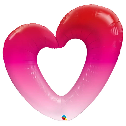 106cm Shape Foil Heart Pink Ombre #16650 - Each (Pkgd.) TEMPORARILY UNAVAILABLE