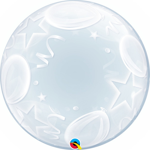 60cm Deco Bubble Balloons & Stars #16661 - Each (Pkgd.) TEMPORARILY UNAVAILABLE