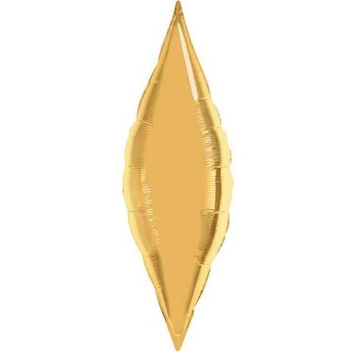 33cm Taper Metallic Gold Plain Foil #17125 - Each (Unpackaged, Requires air inflation, heat sealing) 