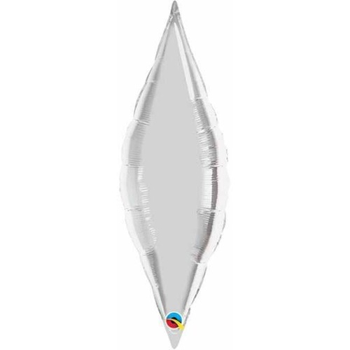 33cm Taper Silver Plain Foil #17127 - Each (Unpackaged, Requires air inflation, heat sealing) 