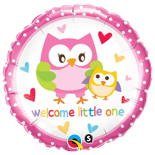 45cm Round Foil Welcome Little One Owls #18436 - Each (Pkgd.) TEMPORARILY UNAVAILABLE