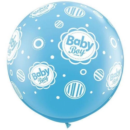 DISC 90cm Round Pale Blue Baby Boy Dots-A-Round #18509 - Pack of 2 