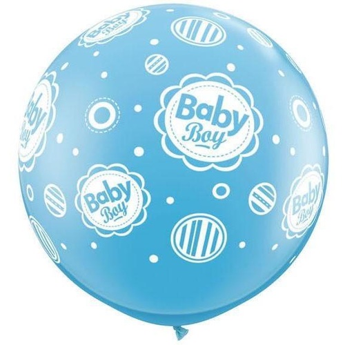 90cm Round Pale Blue Baby Boy Dots-A-Round #18509 - Pack of 2 