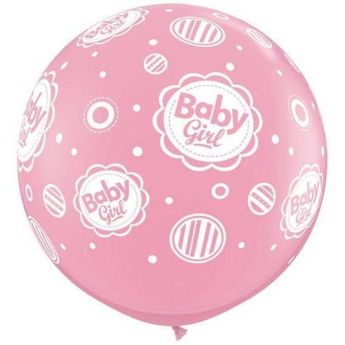 90cm Round Pink Baby Girl Dots-A-Round #18510 - Pack of 2 SPECIAL ORDER ITEM
