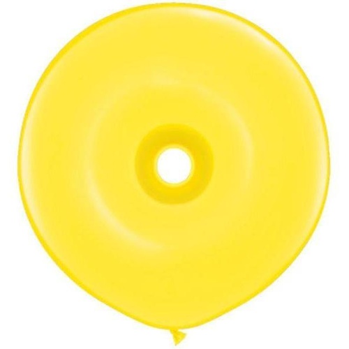 40cm Donut Yellow Qualatex Plain Latex Donut #18623 - Pack of 25 SPECIAL ORDER ITEM