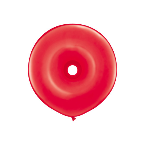 40cm Donut Red Qualatex Plain Latex Donut #18625 - Pack of 25 SPECIAL ORDER ITEM