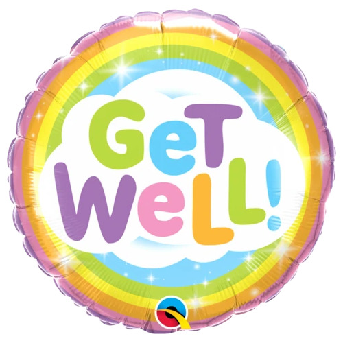 45cm Round Foil Get Well Rainbow #18886 - Each (Pkgd.) 