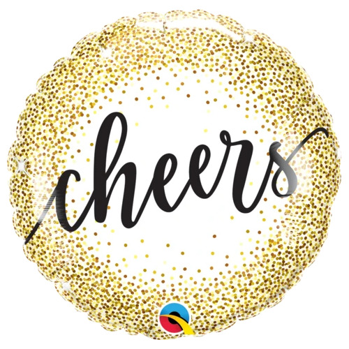 45cm Round Foil Cheers Gold Glitter Dots #18889 - Each (Pkgd.) TEMPORARILY UNAVAILABLE