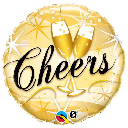 DISC 45cm Round Foil Cheers Starbursts #19031 - Each (Pkgd.) TEMPORARILY UNAVAILABLE