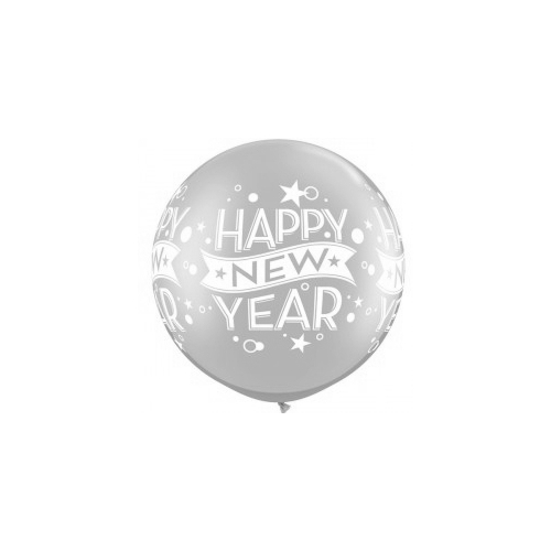 90cm Round Silver New Year Confetti Dots #19173 - Pack of 2