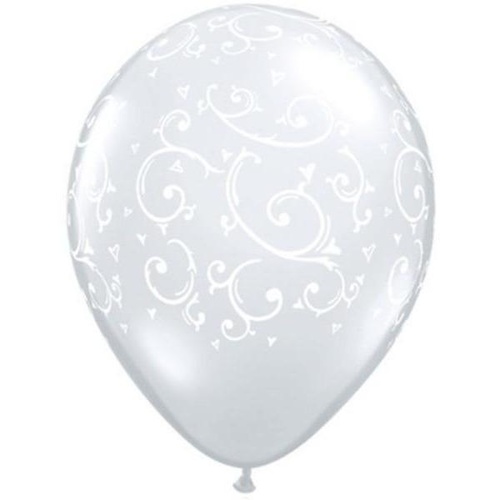 12cm Round Diamond Clear Filigree & Hearts-A-Rnd #19190 - Pack of 100