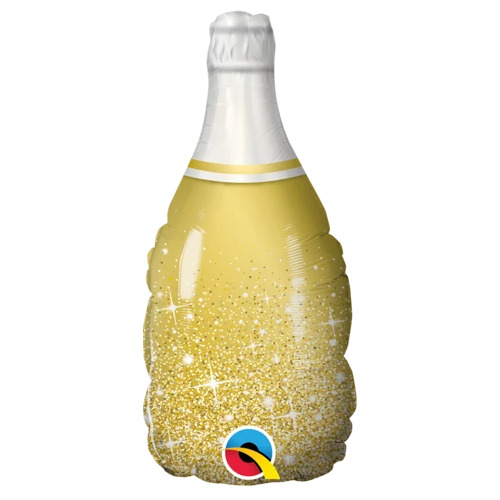 Mini Shape Gold Bubbly Wine Bottle 35cm #19711AF - Each (Inflated, supplied air-filled on stick)