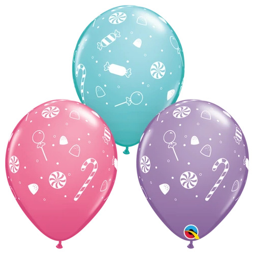 28cm Round Latex Assortment Candies & Confetti #20212 -  Pack of 50