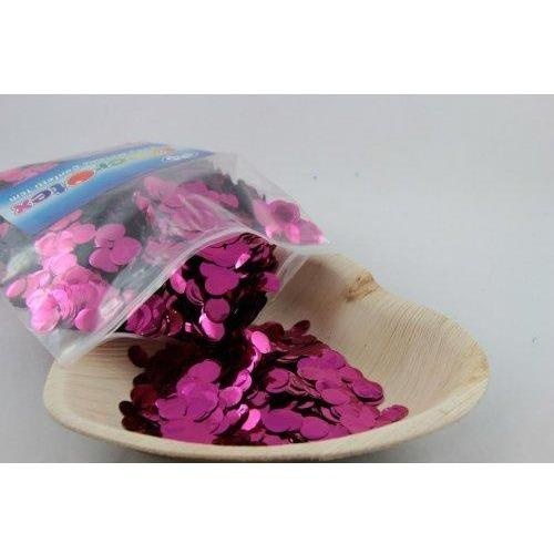 Confetti 1cm Metallic Hot Pink 250 grams #204605 - Resealable Bag TEMPORARILY UNAVAILABLE