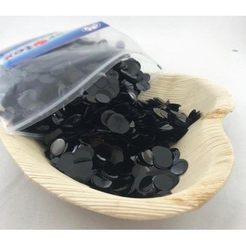 Confetti 1cm Metallic Black 250 grams #204610 - Resealable Bag TEMPORARILY UNAVAILABLE