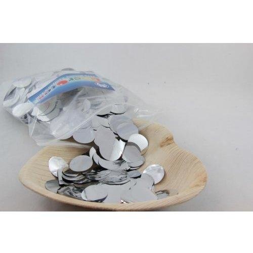 Confetti 2.3cm Metallic Silver 250 grams #204622 - Resealable Bag TEMPORARILY UNAVAILABLE
