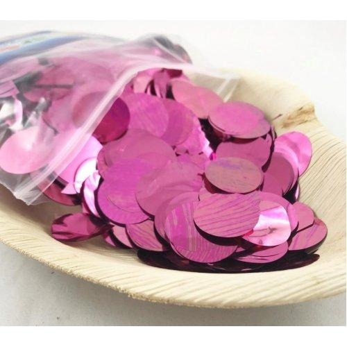 Confetti 2.3cm Metallic Light Pink 250 grams #204632 - Resealable Bag
