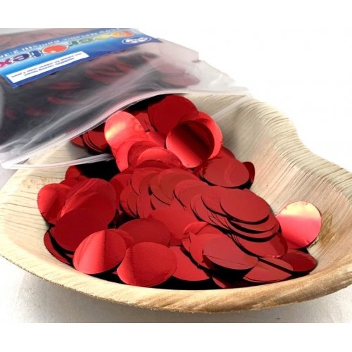Confetti 2.3cm Metallic Red 250 grams #204633 - Resealable Bag