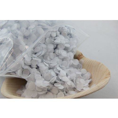 Confetti 1cm Tissue White 250 grams #204656 - Resealable Bag TEMPORARILY UNAVAILABLE