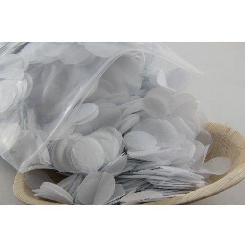 Confetti 2.3cm Tissue White 250 grams #204676 - Resealable Bag TEMPORARILY UNAVAILABLE