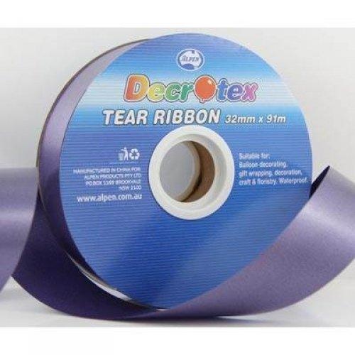 Ribbon Tear Satin Navy 100Y long x 32mm wide #205515 - Each
