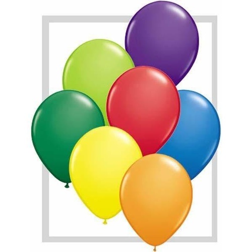 28cm Round Carnival Assorted Qualatex Plain Latex #20915 - Pack of 100 