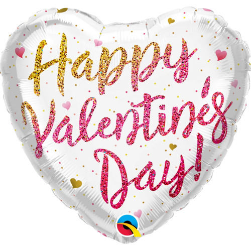 45cm Heart Valentine's Glitter Ombre #20983 - Each (Pkgd.) 