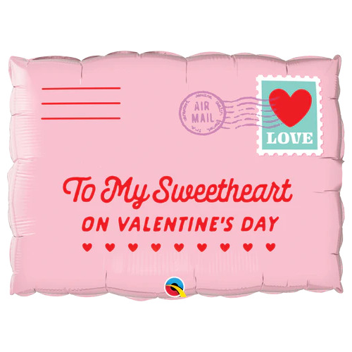 76cm Shape Foil Rectangle Addressed to my Sweetheart #21085 - Each (pkgd.) 