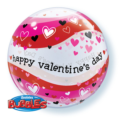 56cm Single Bubble Valentine's Heart Waves #21889 - Each