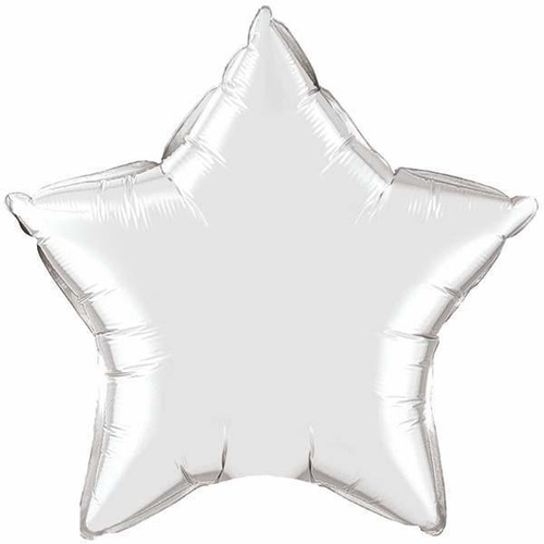 22cm Star Silver Plain Foil Balloon #22466 - Each (FLAT, unpackaged, requires air inflation, heat sealing)
