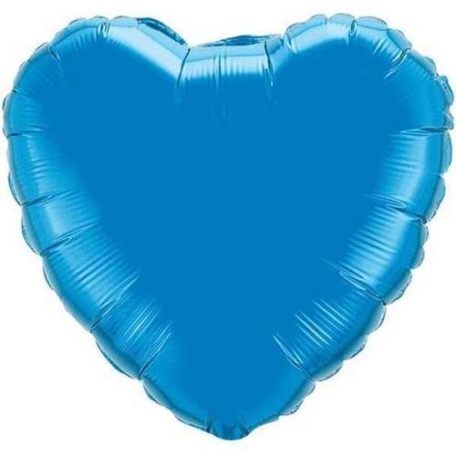 45cm Heart Sapphire Blue Plain Foil #22612 - Each (Unpkgd.) 