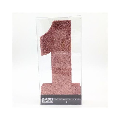 Centrepiece Foam Glitter Number 1 Rose Gold #22CP01RG - Each (Pkgd.)