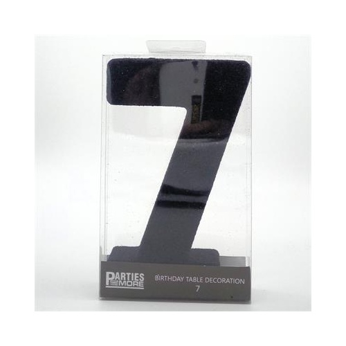 Centrepiece Foam Glitter Number 7 Black #22CP07BLK - Each (Pkgd.)