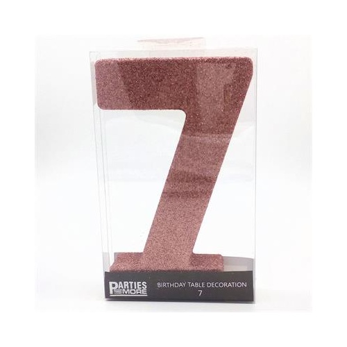 Centrepiece Foam Glitter Number 7 Rose Gold #22CP07RG - Each (Pkgd.)