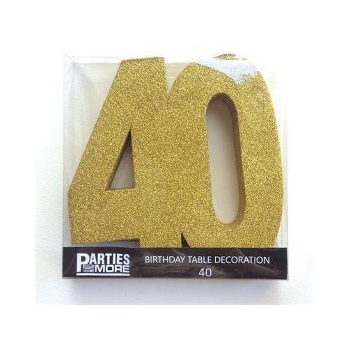 Centrepiece Foam Glitter Number 40 Gold #22CP40G - Each