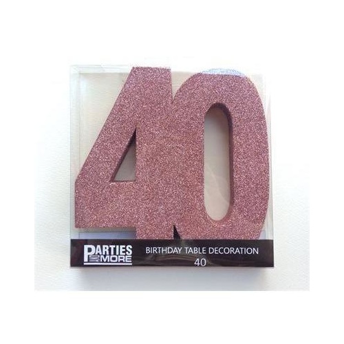 Centrepiece Foam Glitter Number 40 Rose Gold #22CP40RG - Each