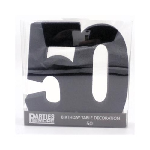 Centrepiece Foam Glitter Number 50 Black #22CP50BLK - Each (Pkgd.)