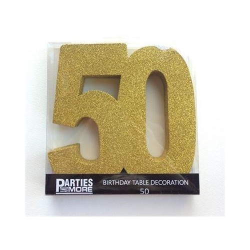 Centrepiece Foam Glitter Number 50 Gold #22CP50G - Each 