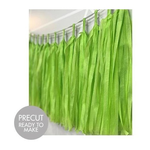 Tassels Tissue 30cm Pre-Cut Lime Green #22TTLG - Pack of 15